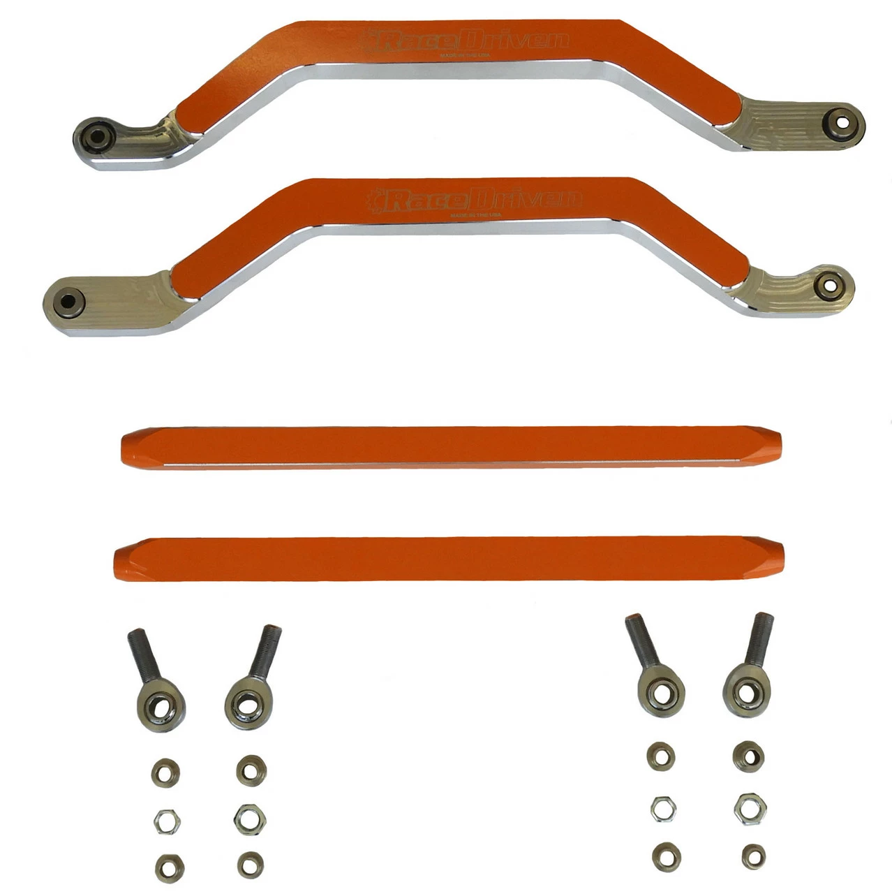 High Clearance Radius Rods Fit Polaris RZR XP Turbo 64" 2017 - 2021 Orange 3 High Clearance Radius Rods Fit Polaris RZR XP Turbo 64" 2017 - 2021 Orange