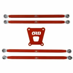 Radius Rods & Plate Fit Polaris RZR XP 1000 Red 2018 - 2021 By Race-Driven